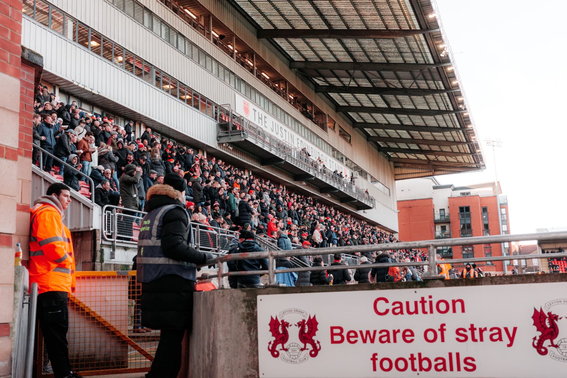 A wide shot of the Justin Edinburgh Stand